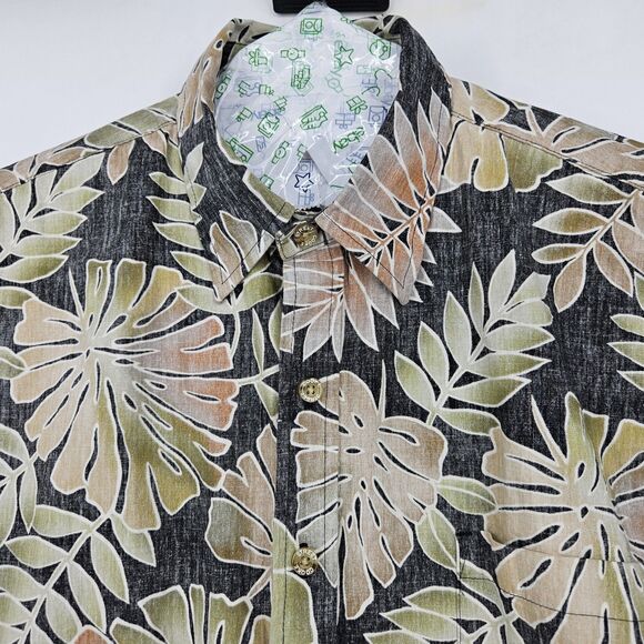 Cooke Street Shirt Mens Large Hawaiian Short Sleeve Button Up Floral Reverse - Picture 2 of 10